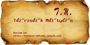 Törzsök Mátyás névjegykártya